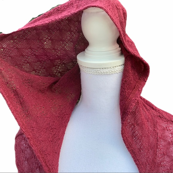 Volcom Open Front Cardigan Size XS Dark Red - Picture 3 of 7